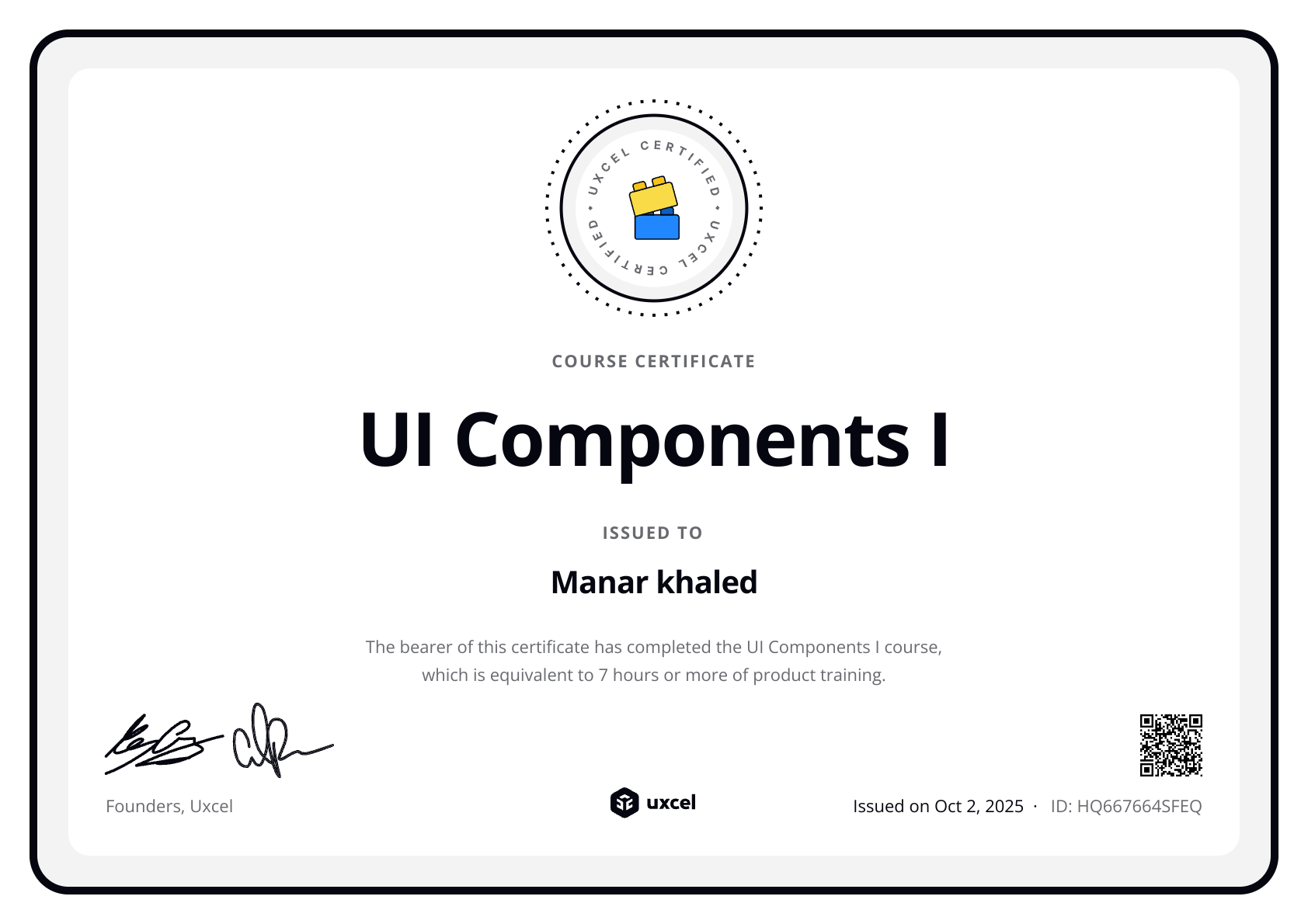 Manar khaled's certificate